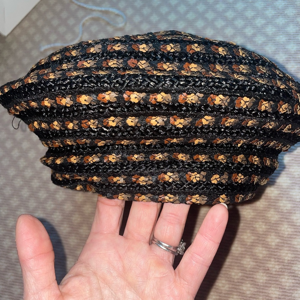 Kokin Black and Brown Patterned Beret
